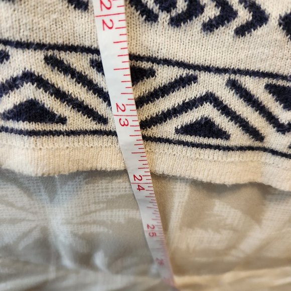 Lucky Brand Open Front Waterfall Sweater Blue/Beige - Picture 10 of 11